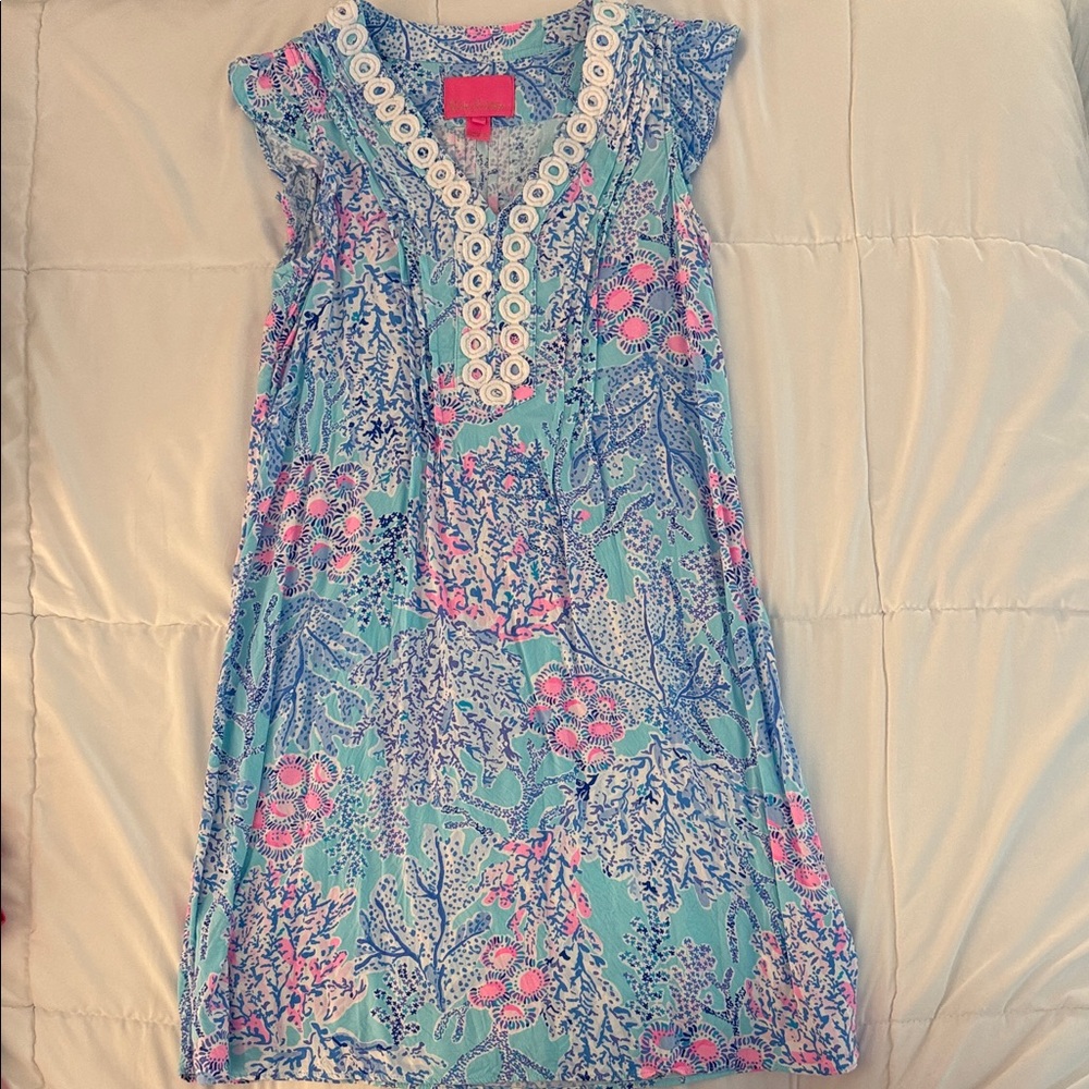 Lilly Pulitzer Blue and Pink Floral Dress